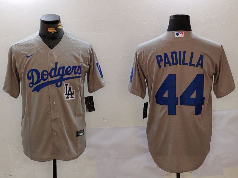 Men Los Angeles Dodgers #44 Padilla Grey Game 2024 Nike MLB Jersey style 6